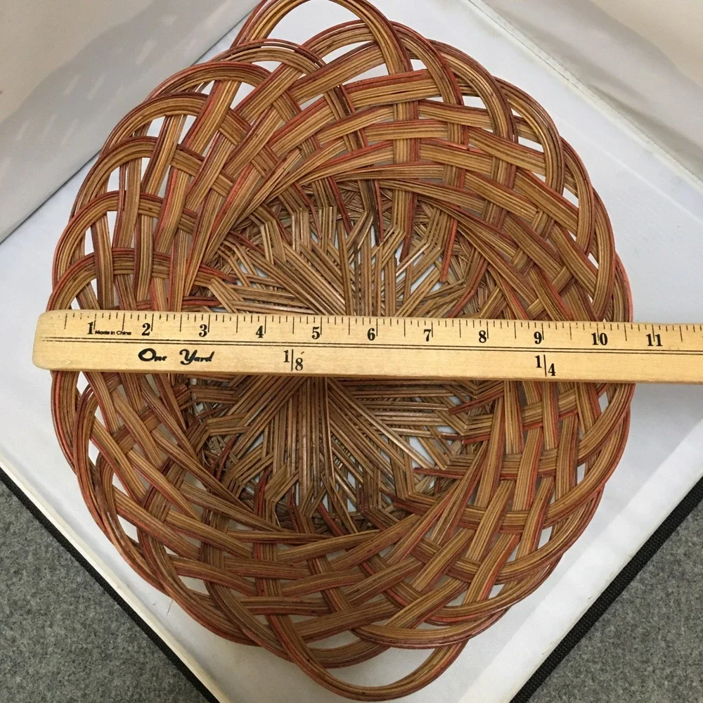 Woven Wicker Basket Home Decor Large Brown Tan Philippines Handled Cottagecore